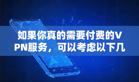 如果你真的需要付费的VPN服务，可以考虑以下几点
