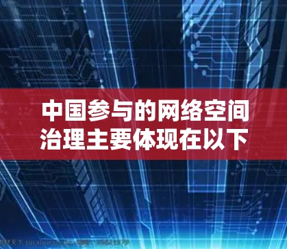 中国参与的网络空间治理主要体现在以下几个方面