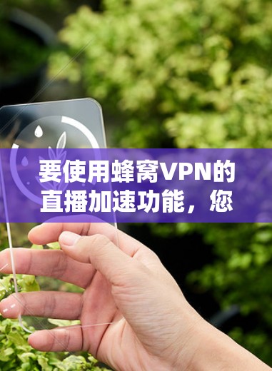 要使用蜂窝VPN的直播加速功能,您可以按照以下步骤操作 要使用蜂窝VPN的直播加速功能,您可以按照以下步骤操作