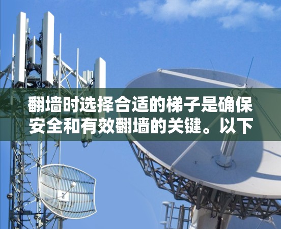 翻墙时选择合适的梯子是确保安全和有效翻墙的关键。以下是一些综合考虑的因素和推荐的选择建议