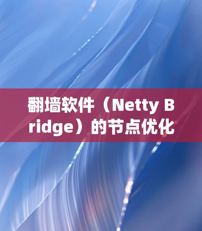 翻墙软件(Netty Bridge)的节点优化是确保网络安全和性能的关键步骤。以下是一些优化技巧,帮助您更好地管理节点,提升翻墙软件的性能和安全性