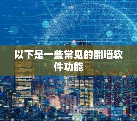 以下是一些常见的翻墙软件功能