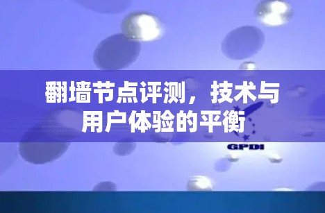 翻墙节点评测,技术与用户体验的平衡