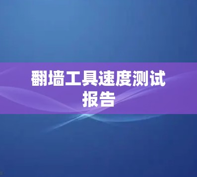 翻墙工具速度测试报告