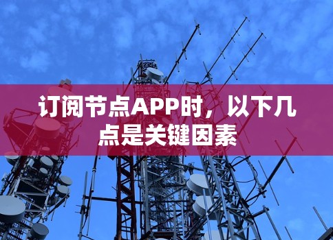 订阅节点APP时，以下几点是关键因素