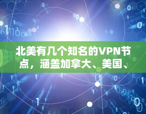 北美有几个知名的VPN节点,涵盖加拿大、美国、墨西哥和其他国家,这些服务提供了多种VPN类型,如点对点、点对点加云、点对点加云加云,以及SIP服务。以下是这些VPN节点的详细介绍