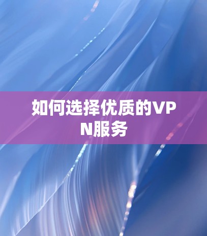 如何选择优质的VPN服务